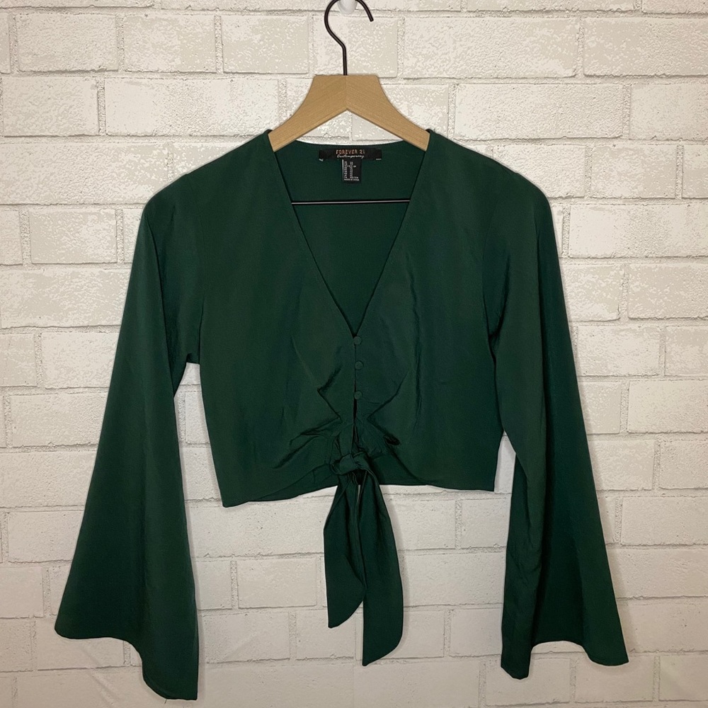 Emerald green crop top